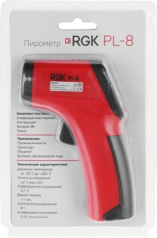Пирометр RGK PL-8 красный/черный - купить недорого с доставкой в интернет-магазине