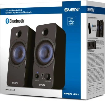 Колонки Sven 431 2.0 черный 6Вт BT - купить недорого с доставкой в интернет-магазине