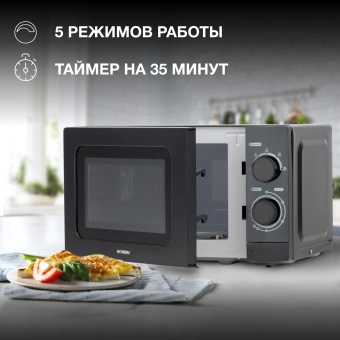 Микроволновая Печь Hyundai HYM-M2065 20л. 700Вт черный - купить недорого с доставкой в интернет-магазине