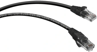 Патч-корд Cabeus PC-UTP-RJ45-Cat.5e-1.5m-BK-LSZH U/UTP RJ-45 вил.-вилка RJ-45 кат.5E 1.5м черный LSZH - купить недорого с доставкой в интернет-магазине
