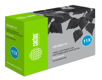 Картридж лазерный Cactus CS-Q6511X Q6511X черный (12000стр.) для HP LJ 2410/2420/2420DN/2430 - купить недорого с доставкой в интернет-магазине