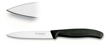 Нож кухонный Victorinox Swiss Classic (6.7703) стальной для чистки овощей и фруктов лезв.100мм прямая заточка черный - купить недорого с доставкой в интернет-магазине