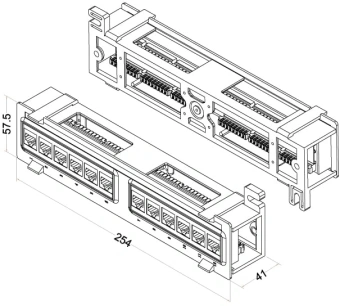 Патч-панель Hyperline PPW-12-8P8C-C5E 12xRJ45 кат.5E UTP - купить недорого с доставкой в интернет-магазине