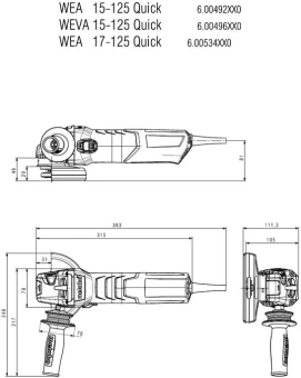 Углошлифовальная машина Metabo WEV 17-125 Quick 1700Вт 11000об/мин рез.шпин.:M14 d=125мм (600516000) - купить недорого с доставкой в интернет-магазине