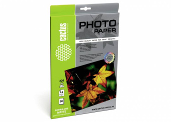 Фотобумага Cactus CS-MA422020DS A4/220г/м2/20л./белый матовое/матовое для струйной печати - купить недорого с доставкой в интернет-магазине