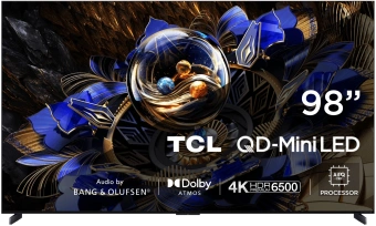 Телевизор LED TCL 98" 98X11K QD-Mini LED Frameless черный 4K Ultra HD 144Hz MEMC DVB-T DVB-T2 DVB-C DVB-S DVB-S2 USB WiFi Smart TV - купить недорого с доставкой в интернет-магазине