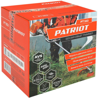 Триммер бензиновый Patriot PT 553 (1+1) 2200Вт 3л.с. неразбор.штан. реж.эл.:леска/нож - купить недорого с доставкой в интернет-магазине