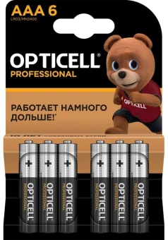 Батарея Opticell Professional LR03 AAA (6шт) блистер - купить недорого с доставкой в интернет-магазине