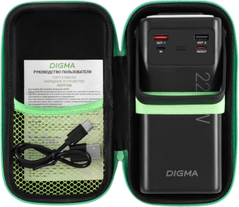 Мобильный аккумулятор Digma DGPF30B 30000mAh QC3.0/PD3.0 22.5W 3A 4xUSB-A/2xUSB-C черный (DGPF30B22PBK) - купить недорого с доставкой в интернет-магазине