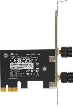 Сетевой адаптер Wi-Fi + Bluetooth TP-Link Archer TX20E AX1800 PCI Express (ант.внеш.съем) 2ант. - купить недорого с доставкой в интернет-магазине