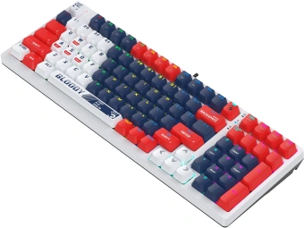 Клавиатура A4Tech S98 Sports механическая синий/белый USB for gamer LED (S98 SPORTS NAVY BLMS RED PLUS) кабель 1.8м - купить недорого с доставкой в интернет-магазине