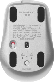 Мышь Logitech MX Anywhere 3S светло-серый оптическая 8000dpi silent беспров. BT/Radio USB для ноутбука 5but (910-006939) - купить недорого с доставкой в интернет-магазине