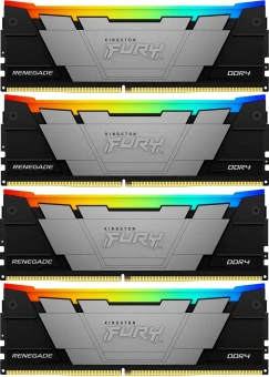 Память DDR4 4x8GB 3200MHz Kingston KF432C16RB2AK4/32 Fury Renegade RGB RTL Gaming PC4-25600 CL16 DIMM 288-pin 1.35В dual rank с радиатором Ret - купить недорого с доставкой в интернет-магазине