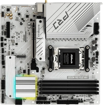 Материнская плата Asrock B850M Pro Plus WiFi Socket AM5 AMD B850 4xDDR5 mATX AC`97 8ch(7.1) 2.5Gg RAID+HDMI+DP - купить недорого с доставкой в интернет-магазине