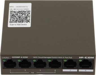Коммутатор IP-Com G2206P-4-63W (L2) 6x1Гбит/с 4PoE 58W управляемый - цена, купить или заказать с доставкой в интернет-магазине Коммутатор IP-Com G2206P-4-63W (L2) 6x1Гбит/с 4PoE 58W управляемый - купить недорого с доставкой в интернет-магазине
