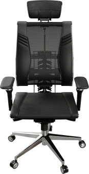 Кресло руководителя эргономичное Метта Yoga Spine Triumph L2 (M06) черный сиденье черный сет./экокожа с подголов. крестов.5-луч. металл хром - купить недорого с доставкой в интернет-магазине