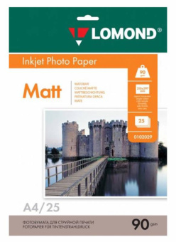 Фотобумага Lomond 0102029 A4/90г/м2/25л./белый матовое для струйной печати - купить недорого с доставкой в интернет-магазине