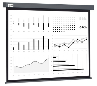 Экран Cactus 100" 180x180см Wallscreen CS-PSW-180X180-SG 1:1 настенно-потолочный рулонный серый - купить недорого с доставкой в интернет-магазине
