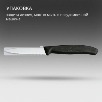 Нож кухонный Victorinox Swiss Classic (6.7633) стальной разделочный для овощей лезв.80мм серрейт. заточка черный - купить недорого с доставкой в интернет-магазине