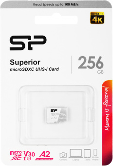 Флеш карта microSDXC 256GB Silicon Power SP256GBSTXDA2V20 Superior V30 A2 w/o adapter - купить недорого с доставкой в интернет-магазине