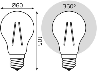 Лампа светодиодная Gauss Filament 102902112 12Вт цок.:E27 груша 185B св.свеч.бел.теп. грушевидная (упак.:1шт) - купить недорого с доставкой в интернет-магазине