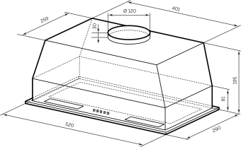 Вытяжка встраиваемая Lex Hyper 600 Light BBL черный управление: кнопочное (1 мотор) - купить недорого с доставкой в интернет-магазине