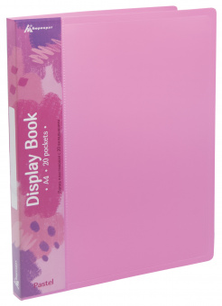 Папка с 20 прозр.вклад. Бюрократ Pastel PAST20PINK A4 пластик 0.5мм торц.карм с бум. встав розовый - купить недорого с доставкой в интернет-магазине