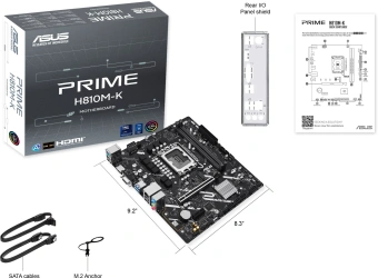 Материнская плата Asus PRIME H810M-K Soc-1851 Intel H810 2xDDR5 mATX AC`97 8ch(7.1) GbLAN RAID+VGA+HDMI - купить недорого с доставкой в интернет-магазине