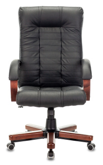 Кресло руководителя Бюрократ KB-10WALNUT черный кожа крестов. металл/дерево - купить недорого с доставкой в интернет-магазине