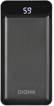 Мобильный аккумулятор Digma DG-20000-PL 20000mAh QC3.0/PD3.0 18W 3A 2xUSB-A/USB-C черный (DG-20000-PL-BK) - купить недорого с доставкой в интернет-магазине
