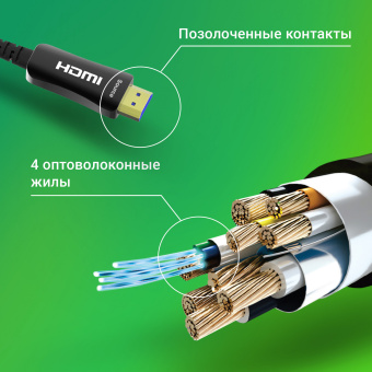 Кабель аудио-видео Digma HDMI 2.0 AOC HDMI (m)/HDMI (m) 30м. позолоч.конт. черный (BHP AOC 2.0-30) - купить недорого с доставкой в интернет-магазине