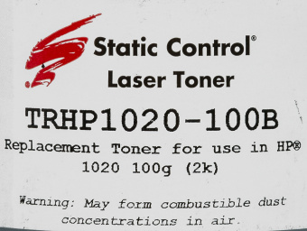 Тонер Static Control TRHP1020-100B черный флакон 100гр. для принтера HP LJ 1010/1012/1015/1020 - купить недорого с доставкой в интернет-магазине