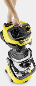 Строительный пылесос Karcher WD 6 P S V-30/6/22/T 1300Вт (уборка: сухая/влажная/выдув/сбор воды) желтый - купить недорого с доставкой в интернет-магазине