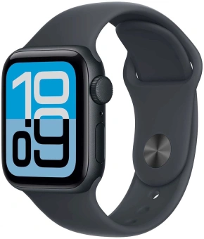 Смарт-часы Apple Watch SE 3 2025 A3325 44мм OLED корп.темная ночь Sport Band рем.темная ночь разм.брасл.:S/M (MEHN4J/A) - купить недорого с доставкой в интернет-магазине