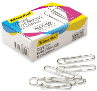 Скрепки Silwerhof 491037 металл оцинкованные 50мм (упак.:100шт) картонная коробка - купить недорого с доставкой в интернет-магазине