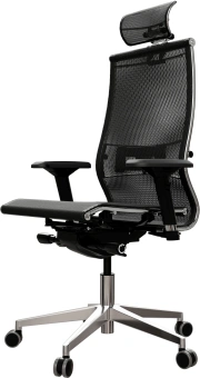 Кресло Метта Samurai S-3 черный сиденье черный сетка с подголов. крестов. металл хром - купить недорого с доставкой в интернет-магазине