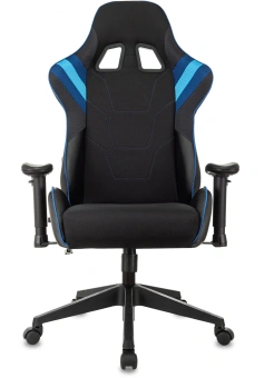 Кресло игровое Zombie VIKING 4 AERO черный/синий ткань/эко.кожа с подголов. крестов. пластик - купить недорого с доставкой в интернет-магазине