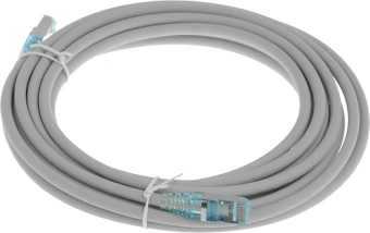 Патч-корд Hyperline PC-LPM-STP-RJ45-RJ45-C6-5M-LSZH-GY U/FTP RJ-45 вил.-вилка RJ-45 кат.6 5м серый LSZH 26AWG - купить недорого с доставкой в интернет-магазине
