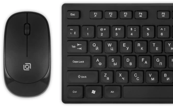 Клавиатура + мышь Оклик S255W клав:черный мышь:черный USB беспроводная Multimedia (1909361) - купить недорого с доставкой в интернет-магазине