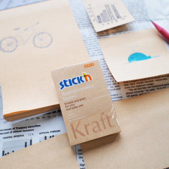 Блок самоклеящийся бумажный Stick`n 21638 76x51мм 100лист. 62г/м2 Kraft Notes - купить недорого с доставкой в интернет-магазине