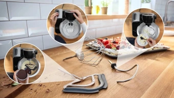 Кухонная машина Bosch Mum5 MUM5X планетар.вращ. 1000Вт черный/серый - купить недорого с доставкой в интернет-магазине