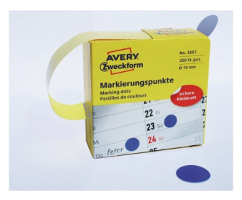 Этикетки Avery Zweckform 3857 250шт на листе диаметр 19мм/70г/м2/синий самоклей. универсальная - купить недорого с доставкой в интернет-магазине