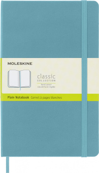 Блокнот Moleskine CLASSIC QP062B35 Large 130х210мм 240стр. нелинованный твердая обложка голубой - купить недорого с доставкой в интернет-магазине