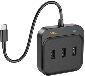 Разветвитель USB-C Hoco HB35 4порт. черный - купить недорого с доставкой в интернет-магазине