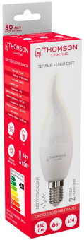 Лампа светодиодная Thomson TH-B2025 6Вт цок.:E14 свеча 220B 3000K св.свеч.бел.теп. Tail Candle (упак.:1шт) - купить недорого с доставкой в интернет-магазине