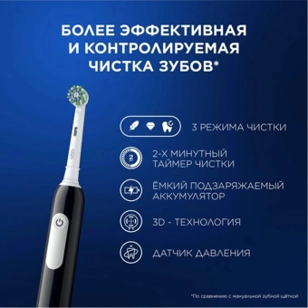 Зубная щетка электрическая Oral-B Pro 1 80870428 черный - купить недорого с доставкой в интернет-магазине