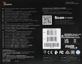 Накопитель SSD A-Data PCIe 4.0 x4 2TB ALEG-960M-2TCS Legend 960 Max M.2 2280 - цена, купить или заказать с доставкой в интернет-магазине Накопитель SSD A-Data PCIe 4.0 x4 2TB ALEG-960M-2TCS Legend 960 Max M.2 2280 - купить недорого с доставкой в интернет-магазине