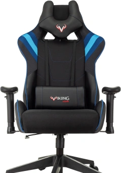 Кресло игровое Zombie VIKING 4 AERO черный/синий ткань/эко.кожа с подголов. крестов. пластик - купить недорого с доставкой в интернет-магазине