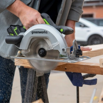 Циркулярная пила (дисковая) Greenworks GD24CS (ручная) D диска.:185мм (1500907CUB) - купить недорого с доставкой в интернет-магазине