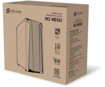Корпус Оклик OCC-MD302 черный без БП ATX 6x120mm 2xUSB2.0 1xUSB3.0 audio bott PSU - купить недорого с доставкой в интернет-магазине